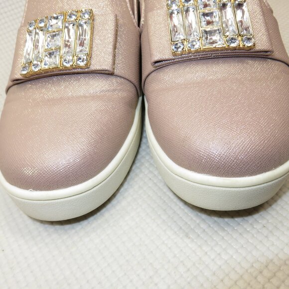 Michael Kors Ivy Cara-888 Rose Gold MK Bling Glitter Crystal Flats Size 5 Shoes - Picture 4 of 12